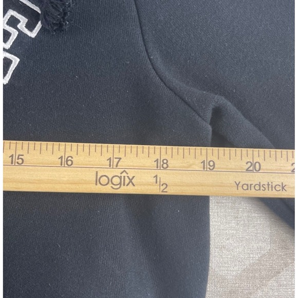 Lacoste Mens Black Arched Logo Fleece Pullover Hoodie Sweatshirt FA10282 Size S - Picture 3 of 9